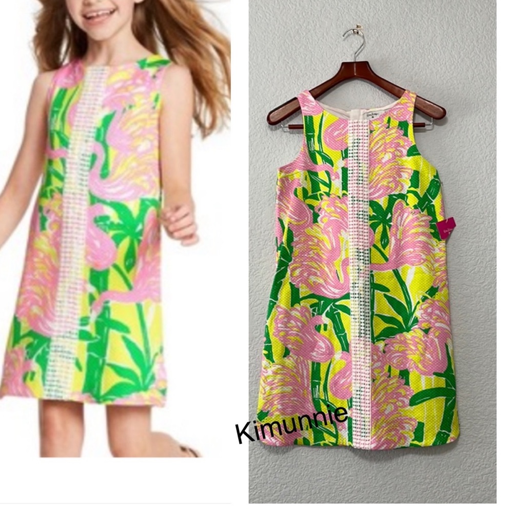 Lilly Pulitzer Fan Dance Flamingo Floral Dress
